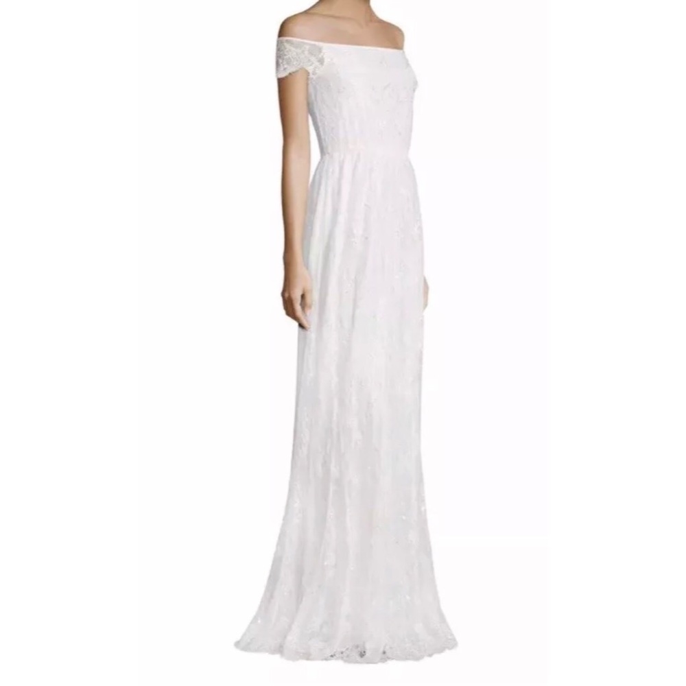Alice and Olivia Off-Shoulder Embellished  Dress